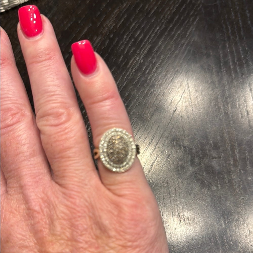 Mocha & white diamond ring